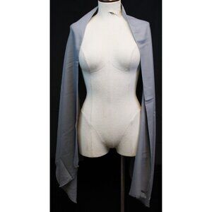 C.me Grey Cashmere Scarf Fringed Shawl Soft Warm Wrap Simple Classic Comfort